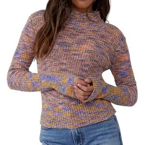 NWT S Women's Free People Blair Spacedye Pullover Sweater Thermal knit